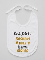 babciu dziadku kocham was bardzo mocno śliniak niemowlęcy kolor biały 197