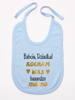 babciu dziadku kocham was bardzo mocno śliniak niemowlęcy kolor błękitny 197