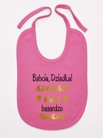 babciu dziadku kocham was bardzo mocno śliniak niemowlęcy kolor ciemny różowy 197