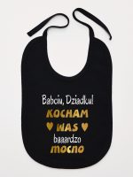babciu dziadku kocham was bardzo mocno śliniak niemowlęcy kolor czarny 197