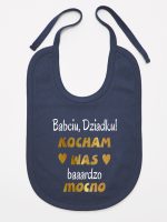 babciu dziadku kocham was bardzo mocno śliniak niemowlęcy kolor granatowy 197