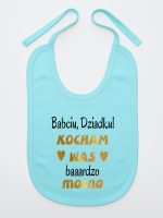 babciu dziadku kocham was bardzo mocno śliniak niemowlęcy kolor miętowy 197