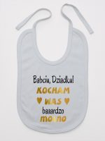 babciu dziadku kocham was bardzo mocno śliniak niemowlęcy kolor szary 197