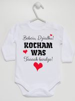 babciu dziadku kocham was tak bardzo body z długim rękawem kolor biały 241