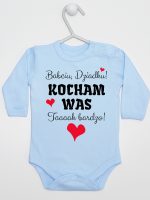 babciu dziadku kocham was tak bardzo body z długim rękawem kolor błękitny 241