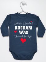 babciu dziadku kocham was tak bardzo body z długim rękawem kolor granatowy 241