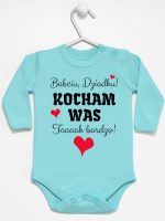 babciu dziadku kocham was tak bardzo body z długim rękawem kolor miętowy 241