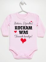 babciu dziadku kocham was tak bardzo body z długim rękawem kolor różowy 241