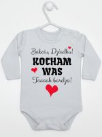 babciu dziadku kocham was tak bardzo body z długim rękawem kolor szary 241