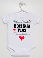 babciu dziadku kocham was tak bardzo body z krótkim rękawem kolor biały 241