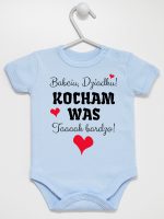 babciu dziadku kocham was tak bardzo body z krótkim rękawem kolor błękitny 241