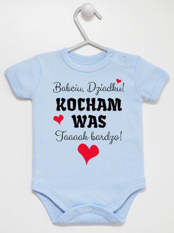 babciu dziadku kocham was tak bardzo body z krótkim rękawem kolor błękitny 241