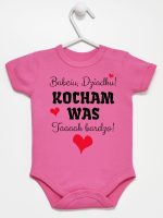 babciu dziadku kocham was tak bardzo body z krótkim rękawem kolor ciemny rózowy 241