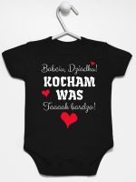 babciu dziadku kocham was tak bardzo body z krótkim rękawem kolor czarny 241