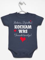 babciu dziadku kocham was tak bardzo body z krótkim rękawem kolor granatowy 241