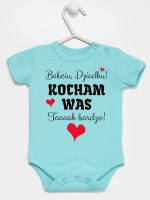 babciu dziadku kocham was tak bardzo body z krótkim rękawem kolor miętowy 241