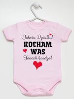 babciu dziadku kocham was tak bardzo body z krótkim rękawem kolor różowy 241