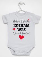 babciu dziadku kocham was tak bardzo body z krótkim rękawem kolor szary 241