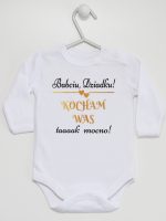 babciu dziadku kocham was tak mocno body z długim rękawem kolor biały 198