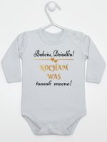 babciu dziadku kocham was tak mocno body z długim rękawem kolor szary 198