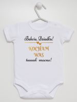 babciu dziadku kocham was tak mocno body z krótkim rękawem kolor biały 198