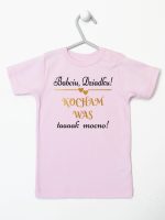 babciu dziadku kocham was tak mocno koszulka z krótkim rękawem kolor różowy 198