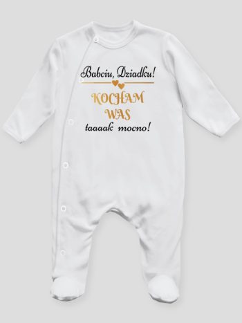 babciu dziadku kocham was tak mocno pajacyk śpioszek ze stópkami 198