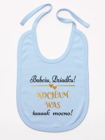 babciu dziadku kocham was tak mocno śliniak niemowlęcy kolor błękitny 198