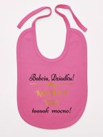 babciu dziadku kocham was tak mocno śliniak niemowlęcy kolor ciemny różowy 198