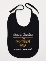 babciu dziadku kocham was tak mocno śliniak niemowlęcy kolor czarny 198