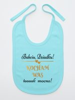 babciu dziadku kocham was tak mocno śliniak niemowlęcy kolor miętowy 198