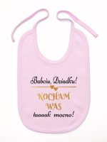 babciu dziadku kocham was tak mocno śliniak niemowlęcy kolor różowy 198