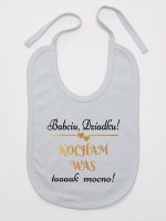 babciu dziadku kocham was tak mocno śliniak niemowlęcy kolor szary 198