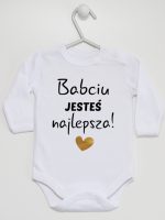 babciu jesteś najlepsza body z długim rękawem kolor biały 177