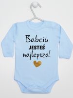 babciu jesteś najlepsza body z długim rękawem kolor błękitny 177