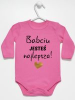 babciu jesteś najlepsza body z długim rękawem kolor ciemny różowy 177