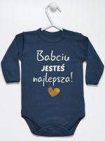 babciu jesteś najlepsza body z długim rękawem kolor granatowy 177