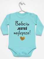 babciu jesteś najlepsza body z długim rękawem kolor miętowy 177