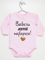 babciu jesteś najlepsza body z długim rękawem kolor różowy 177