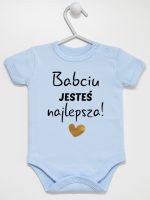 babciu jesteś najlepsza body z krótkim rękawem kolor błękitny 177