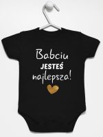 babciu jesteś najlepsza body z krótkim rękawem kolor czarny 177
