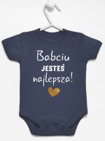 babciu jesteś najlepsza body z krótkim rękawem kolor granatowy 177