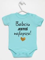babciu jesteś najlepsza body z krótkim rękawem kolor miętowy 177