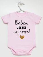 babciu jesteś najlepsza body z krótkim rękawem kolor różowy 177