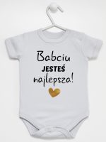 babciu jesteś najlepsza body z krótkim rękawem kolor szary 177