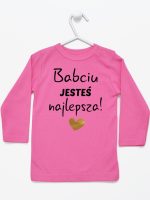 babciu jesteś najlepsza koszulka z długim rękawem kolor ciemny różowy 177