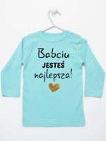 babciu jesteś najlepsza koszulka z długim rękawem kolor miętowy 177