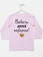 babciu jesteś najlepsza koszulka z długim rękawem kolor różowy 177