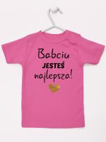babciu jesteś najlepsza koszulka z krótkim rękawem kolor ciemny różowy 177