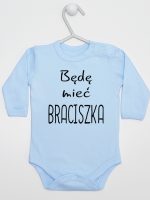 będę mieć braciszka body z długim rękawem kolor błękitny 192
